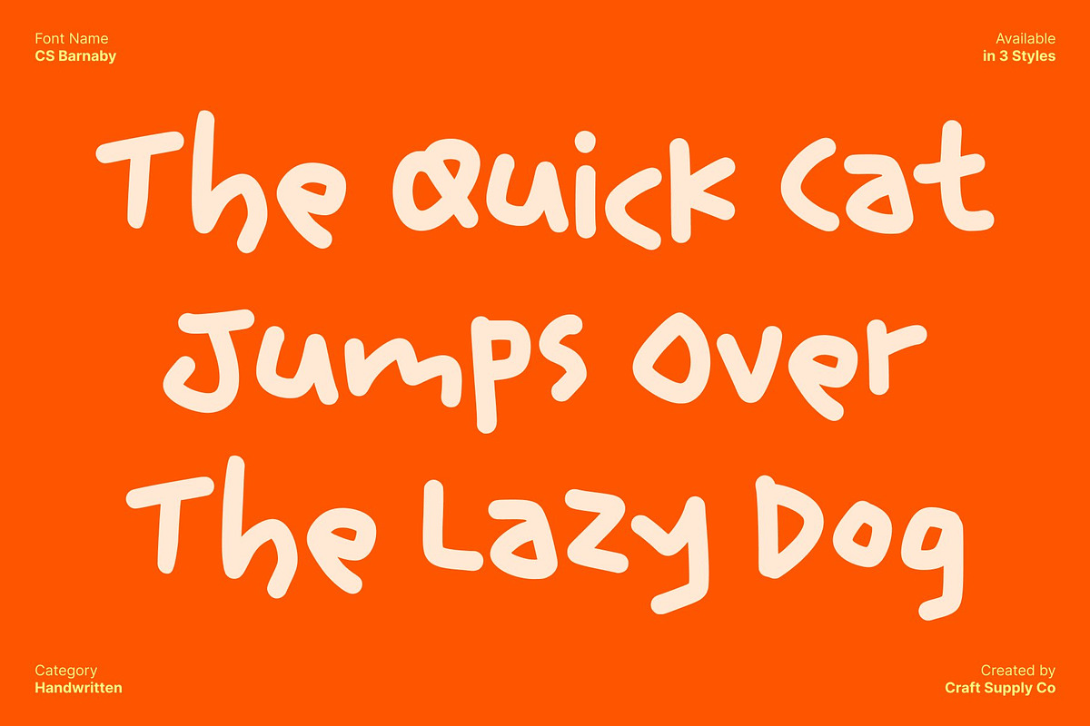CS Barnaby – Messy Handwritten Font, a Handwritten Font by Craft Supply Co. (Photo 6 of 8)