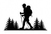 silhouette hiker climbing a mountain, an Illustration by Amazin_art (Thumbnail 5 of 17)