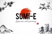 Japanese ink painting sumi-e, part 2, an Illustration by Elina_Li (Thumbnail 1 of 11)