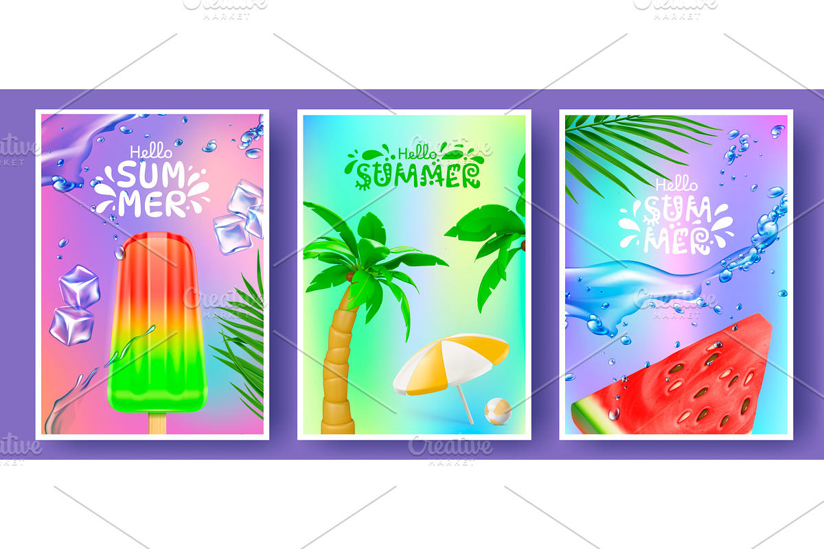 Summer poster design with tropical, an Object Illustration by art PVP - market