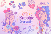 Sapphic Serenity WLW Illustrations, a Person Illustration by Anna Babich (Thumbnail 1 of 10)