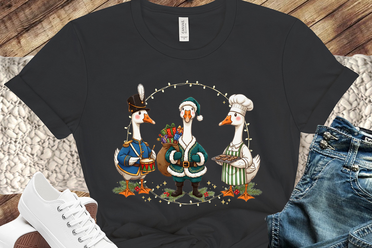 Vintage Christmas Goose Png, an Illustration by designcity5 (Photo 4 of 8)