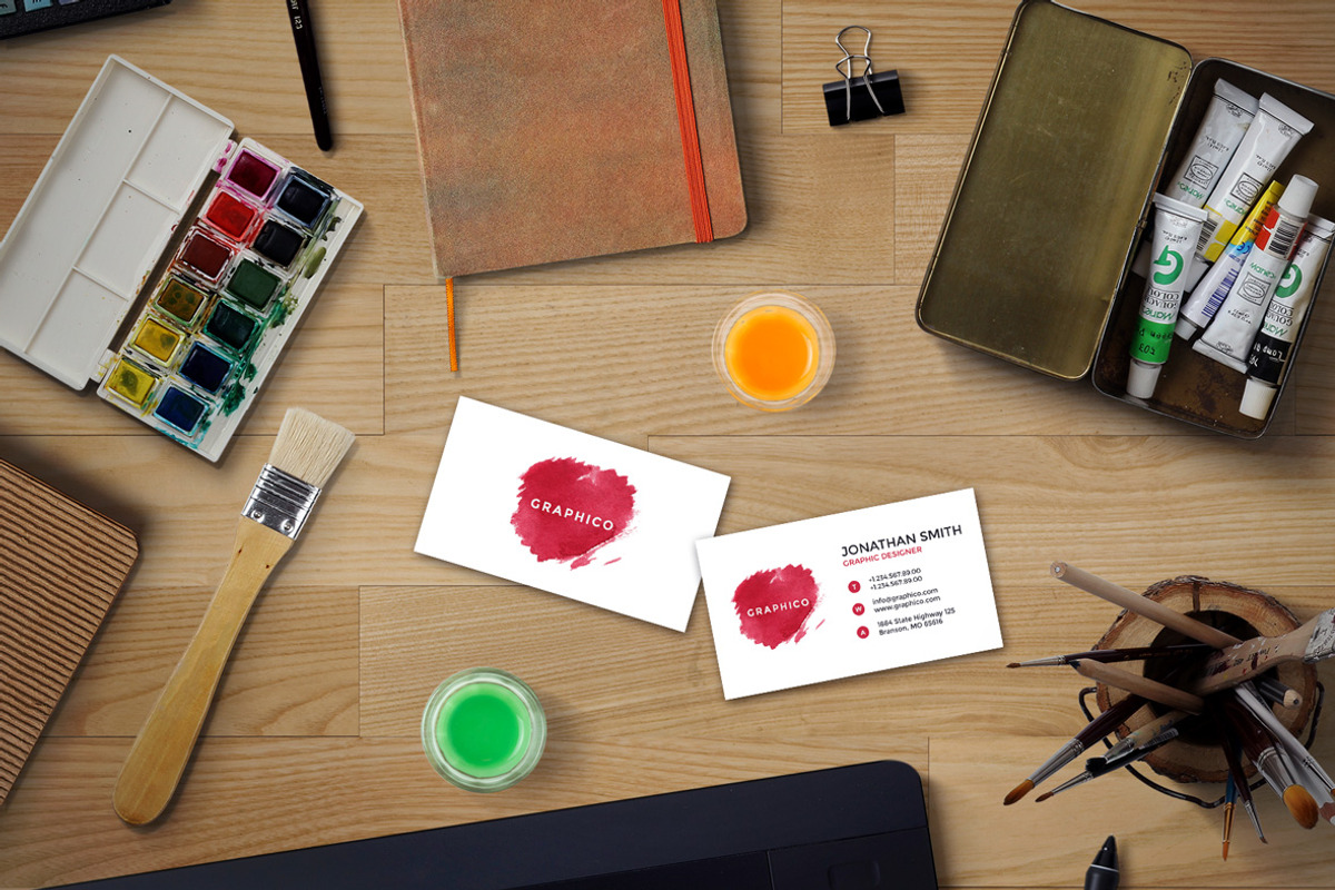 Simple Watercolor Business Card - 42, a Business Card Template by ND Design (Photo 4 of 13)