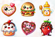Kawaii sweet valentine food clipart, an Illustration by RobertsArt (Thumbnail 7 of 7)