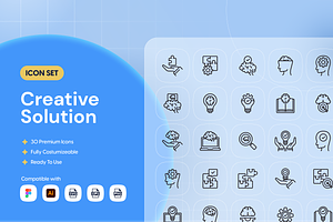Creative Solution Icon Set, an Outline Icon by Nathaya Studio