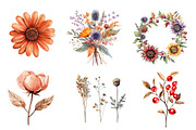 Autumn Wildflowers Clipart, an Illustration by CreationArt (Thumbnail 3 of 5)