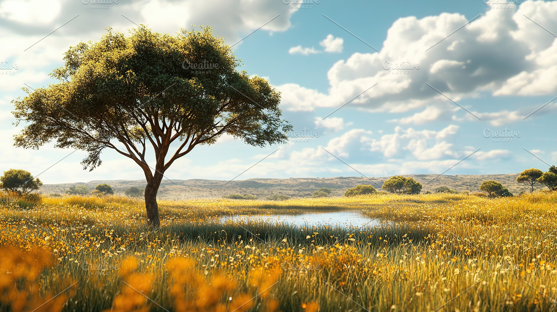African savannah on a sunny day, a Nature Photo by AlyaAnd