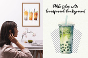 Bubble Tea Watercolor Clipart, a Food Illustration by Anna Design Studio (Thumbnail 6 of 11)