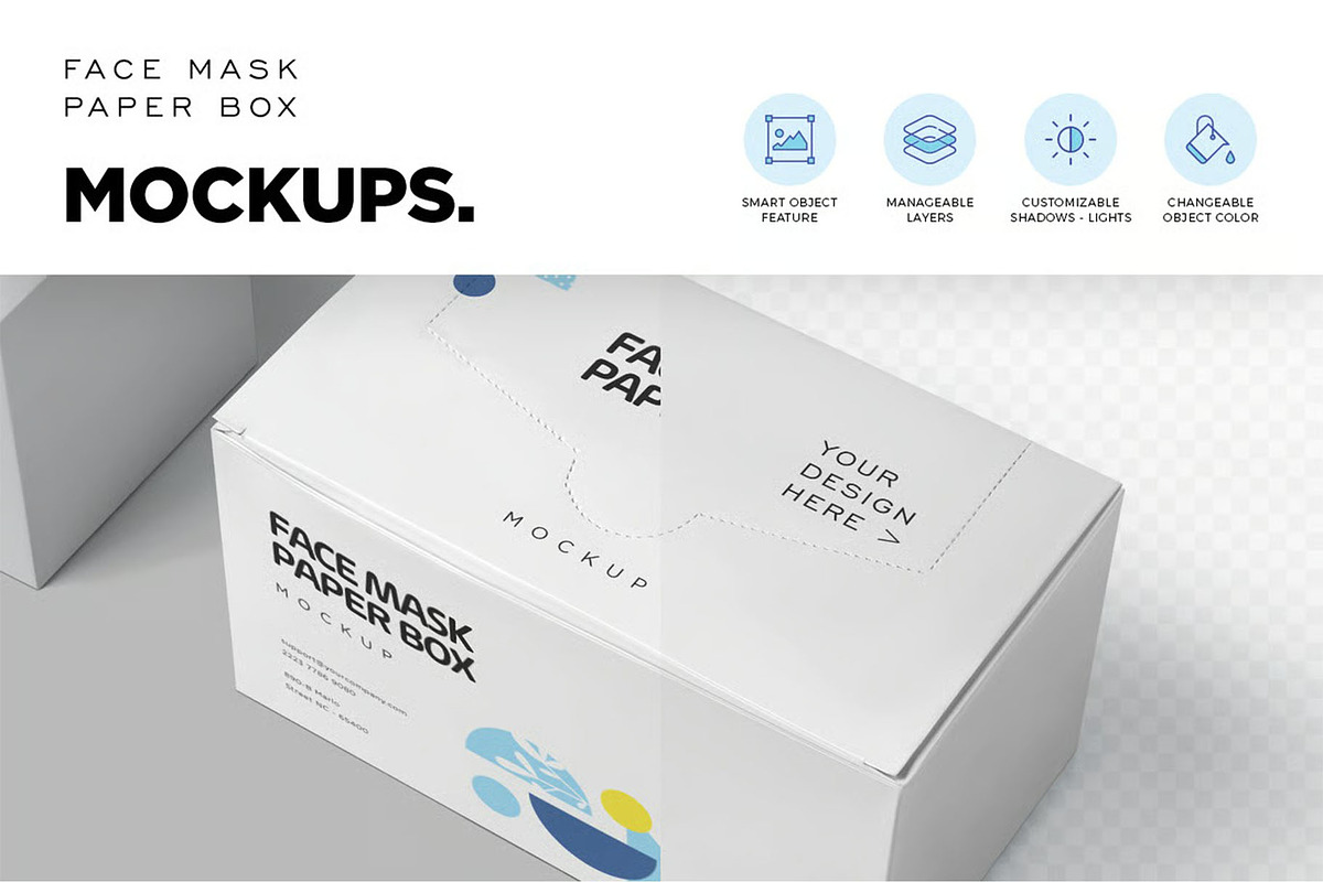 Face Mask Box Mockups, a Mask Mockup by megostudi0 (Photo 6 of 7)