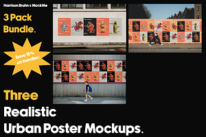 Urban Outdoor Poster Mockup Bundle 3