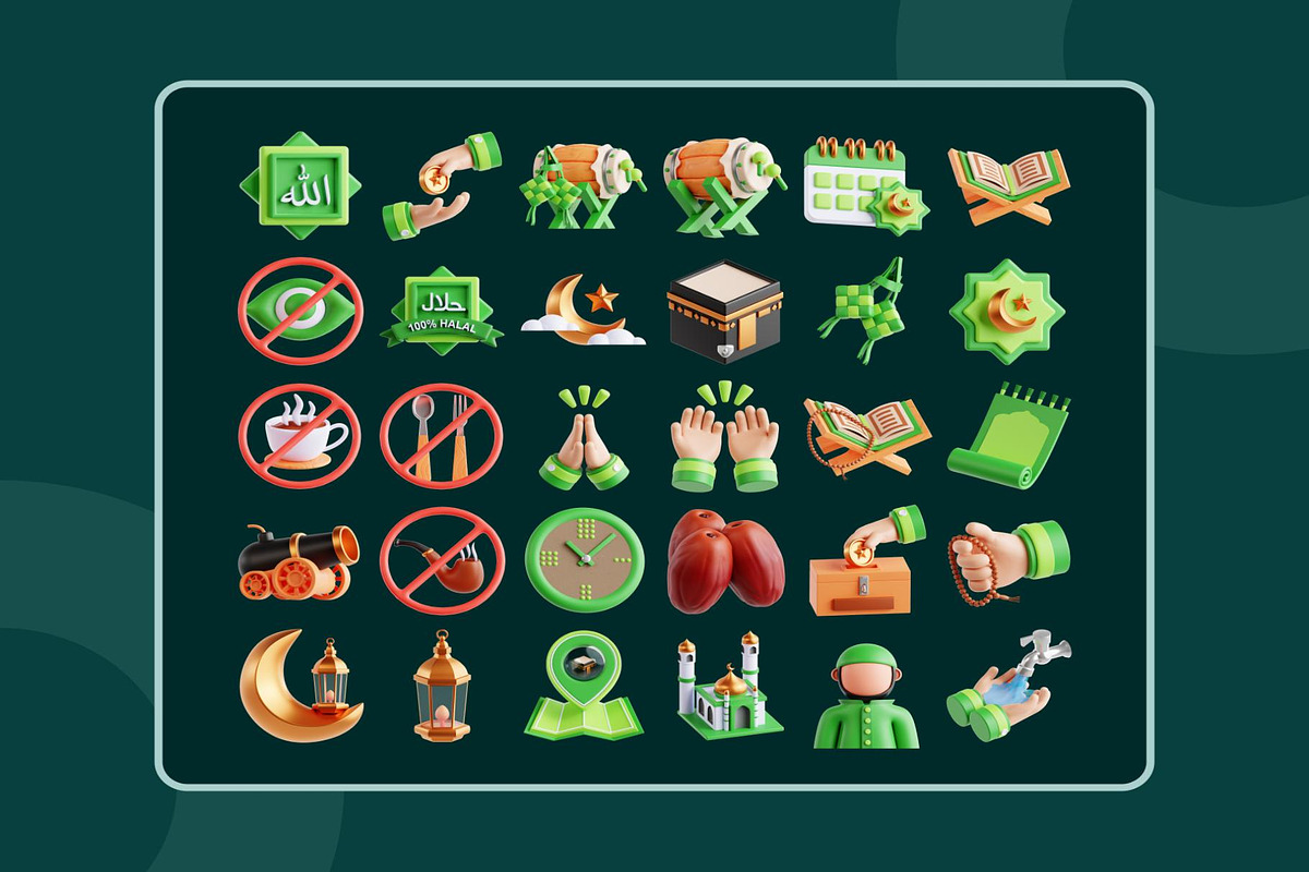 3D Ramadan Icon Set, a Food & Drink 3D Model by Lumina_ui_ux202 (Photo 8 of 8)