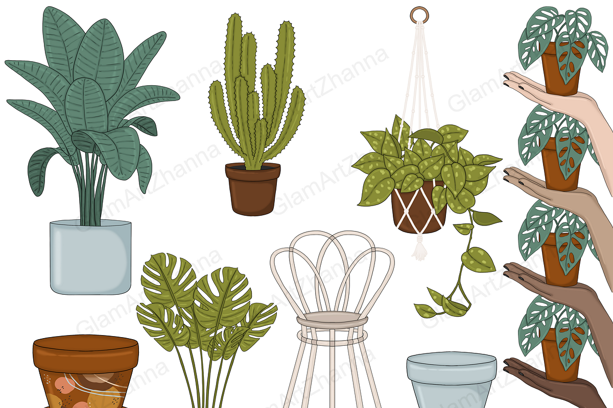 Plant Lover Clipart, an Illustration by GlamArtZhanna (Photo 5 of 6)