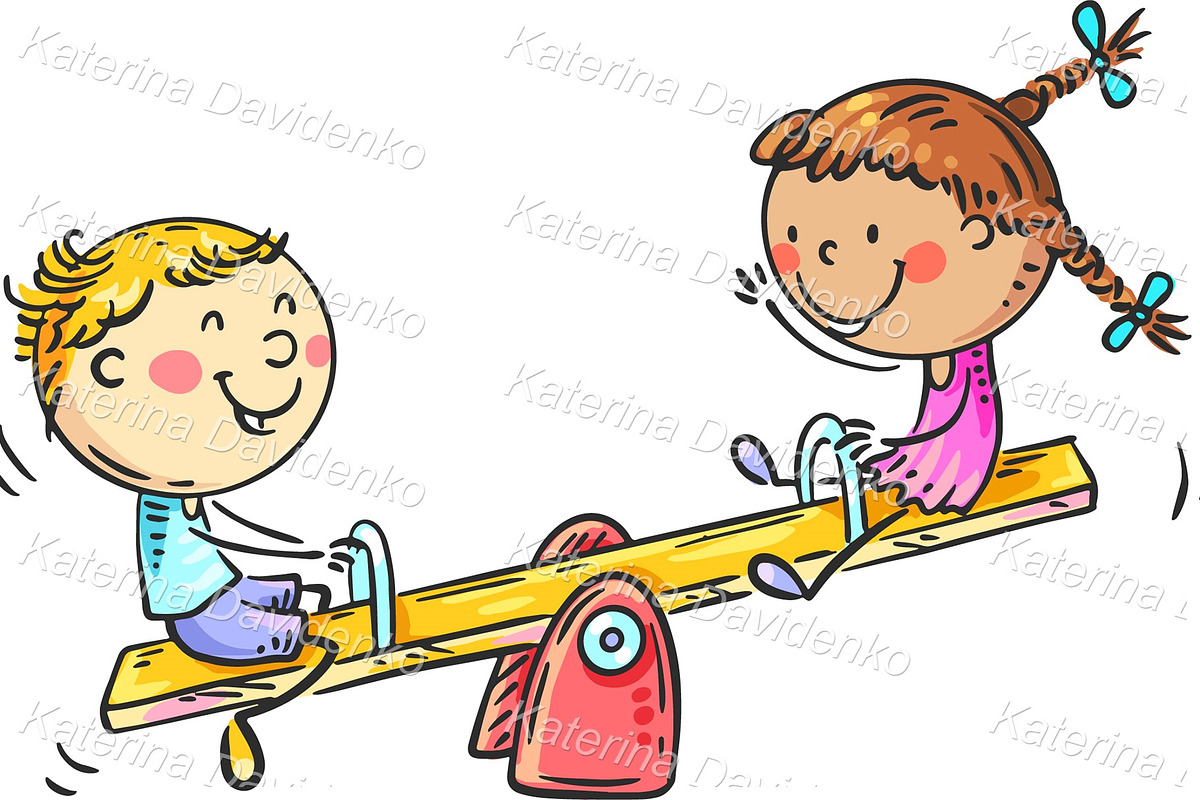 Cartoon kids on playground clipart, a Person Illustration by Bubert Art (Photo 3 of 7)