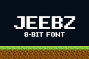 Jeebz: 8-bit font, a Font by chewkotski (Thumbnail 1 of 5)