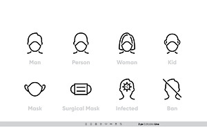 Medical Facemask icon vector set