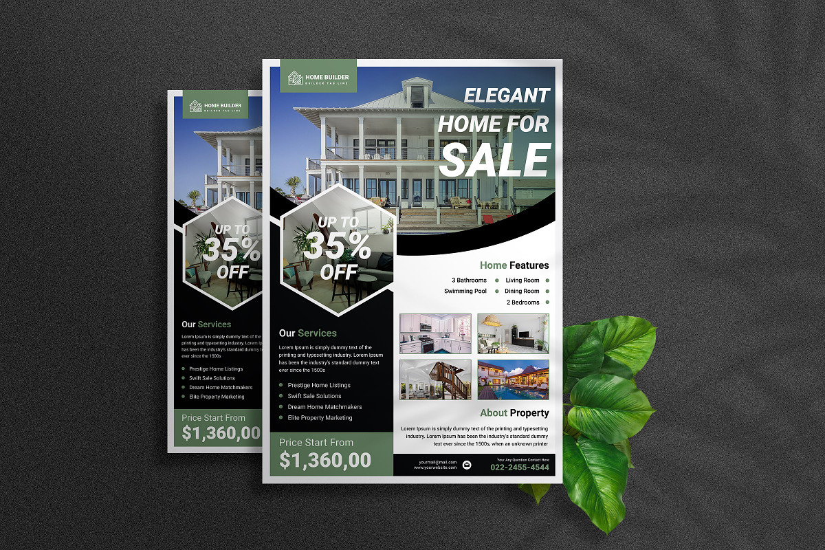 Real Estate Flyer Template Design, a Flyer Template by Graphiexperto (Photo 1 of 6)