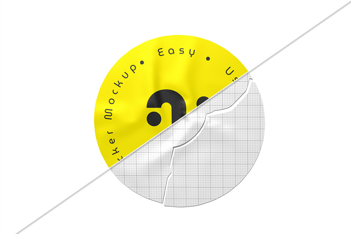 Circle Sticker Mockup Template