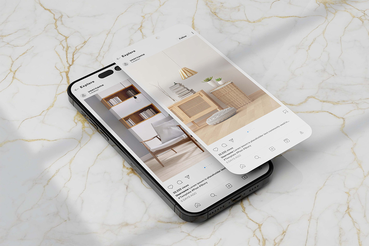 Instagram Post Mockups, an Advertising Mockup by Alhaytar (Photo 3 of 3)
