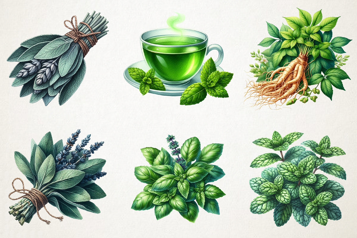 Botanical Wellness Watercolor Png, an Icon by RobertsArt (Photo 3 of 7)