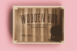 Wooden Box Up View Mockup