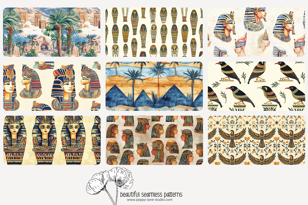 70 Ancient Egypt seamless pattern, a Pattern Graphic by Poppy Lane Studio (Photo 7 of 10)