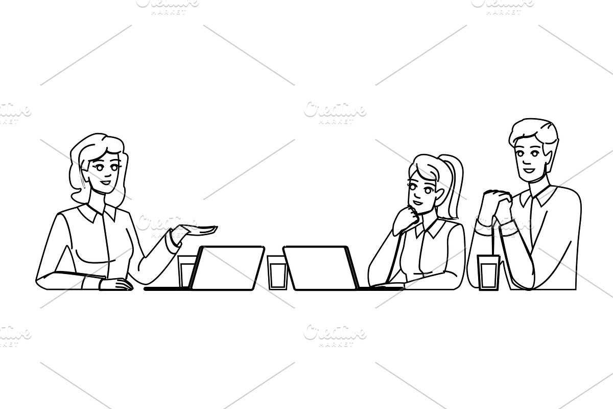 office meeting room vector, a Person Illustration by pikepicture