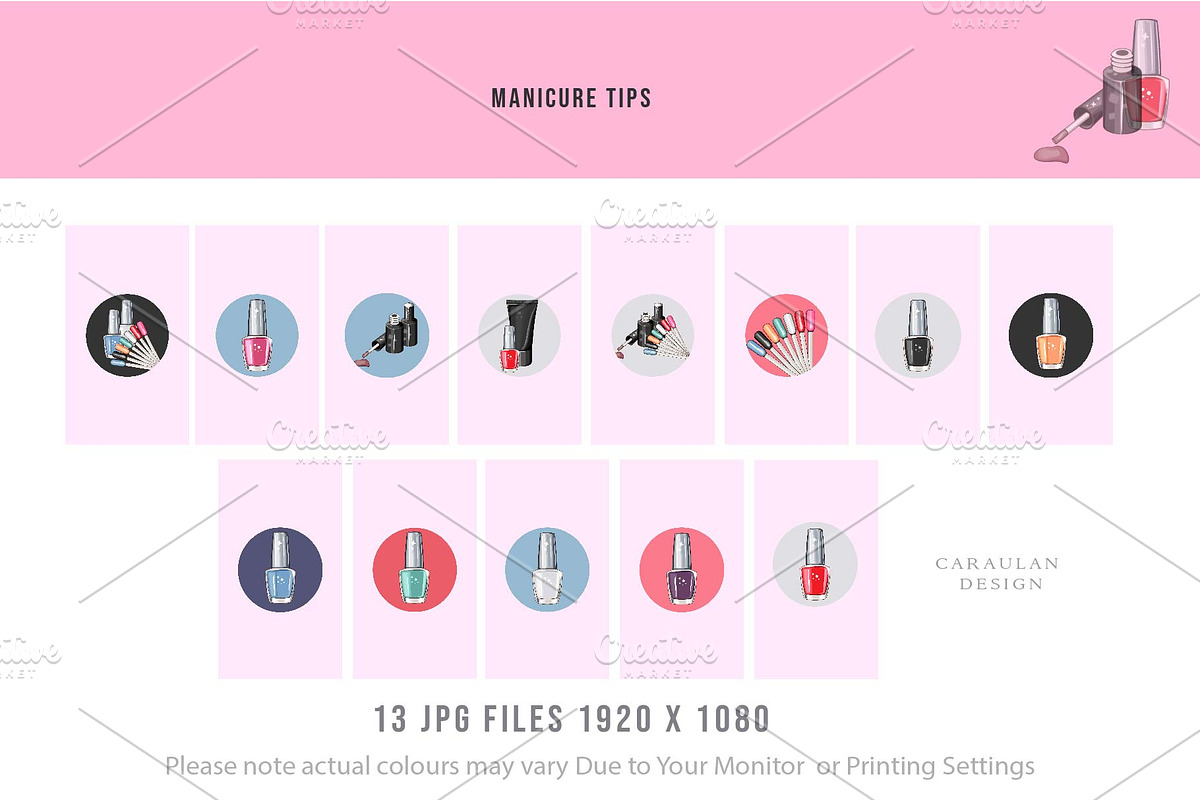 Nail Art,story HIGHLIGHTS + elements, an Illustration by Serghei Caraulan (Photo 3 of 7)