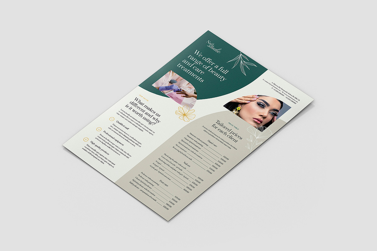 Nail Salon Flyer Canva Template, a Flyer Template by artbart (Photo 4 of 10)