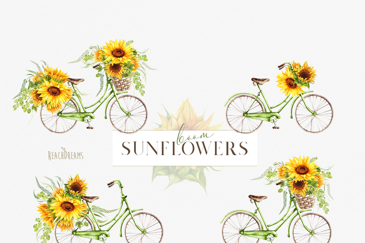 Summer sunflowers collection, an Illustration by ReachDreams (Photo 4 of 7)