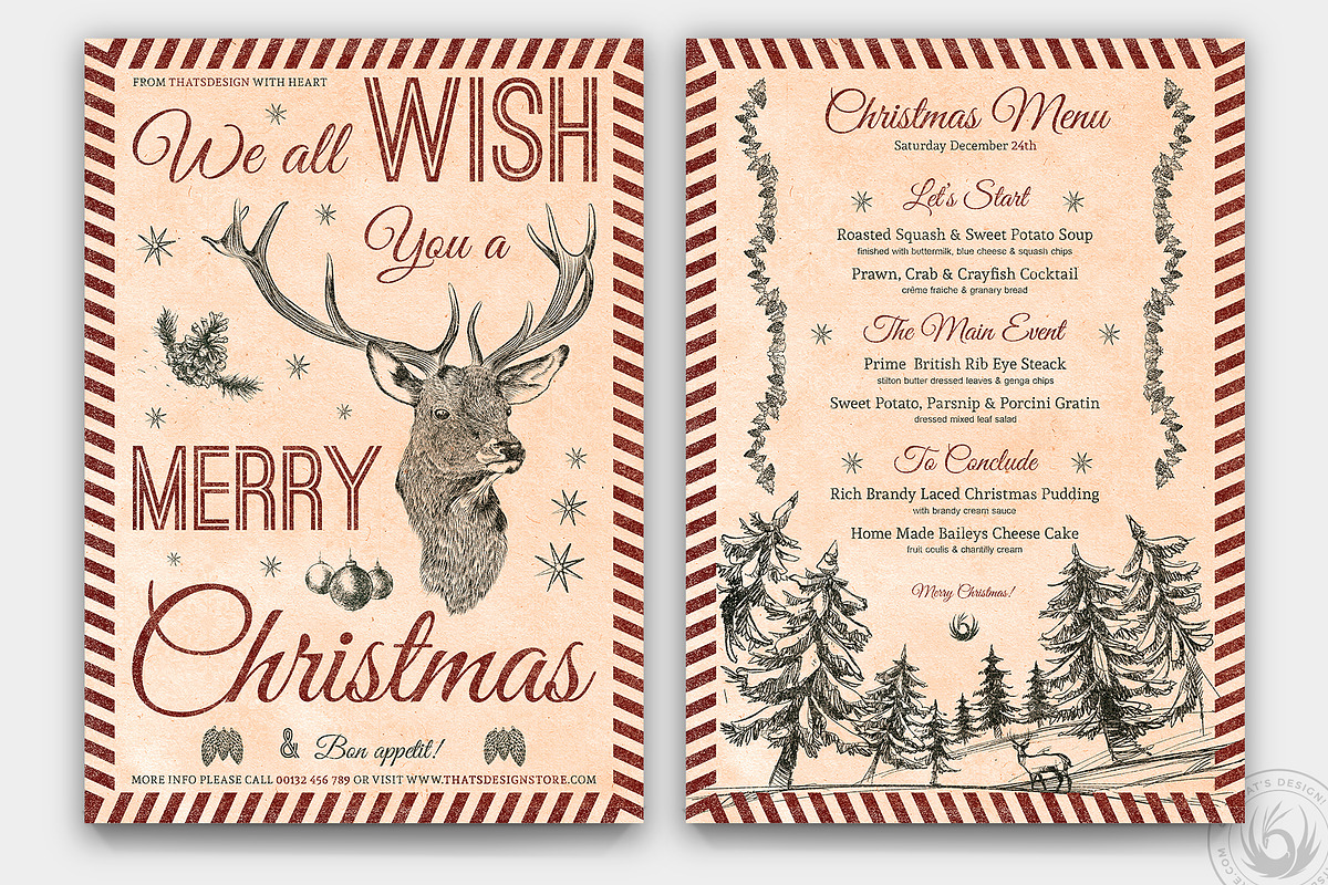 Christmas Menu Template V8, a Flyer Template by ThatsDesignArt (Photo 1 of 7)