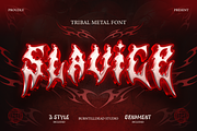Slavice - Tribal Metal Font, a Blackletter Font by Burntilldead (Thumbnail 1 of 10)