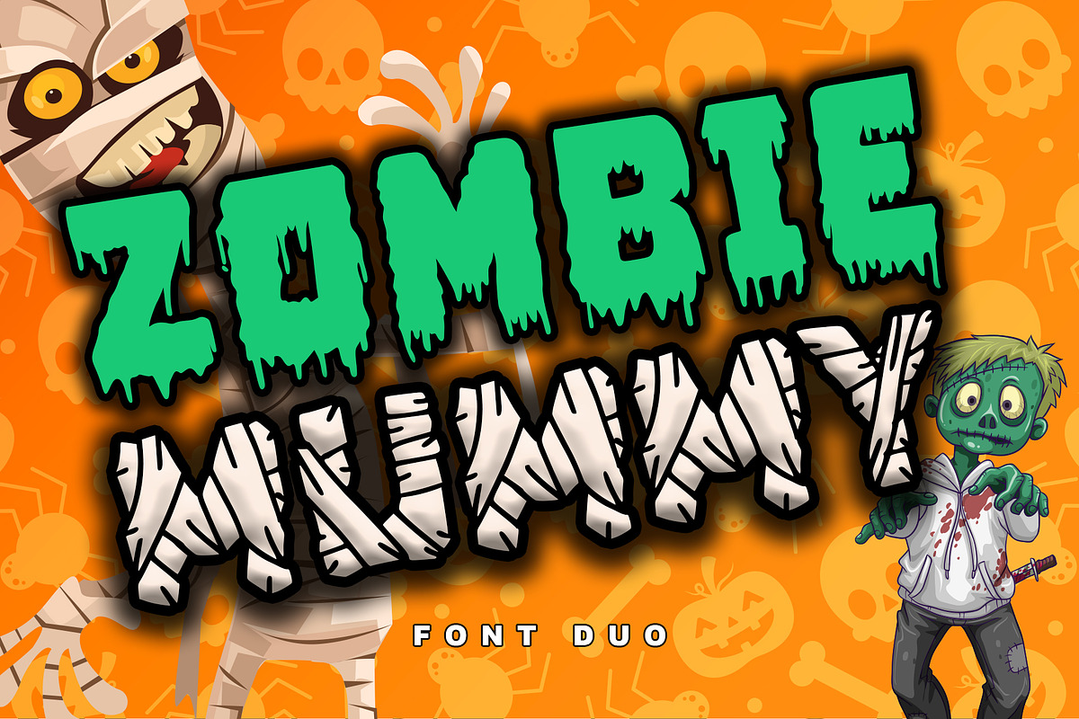 Zombie Mummy, a Font by Letterara (Photo 1 of 10)