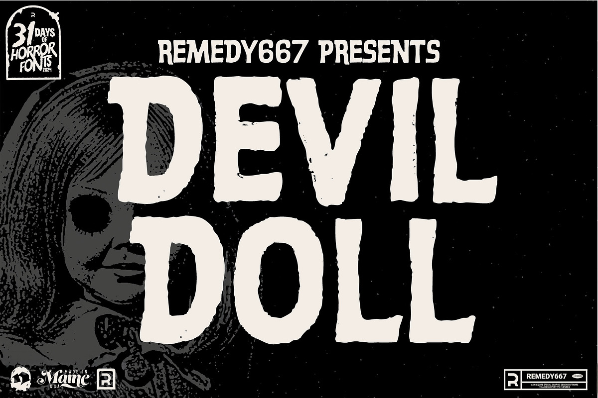 Devil Doll - Psychedelic Horror Font, a Sans Serif Font by Remedy667 (Photo 1 of 7)
