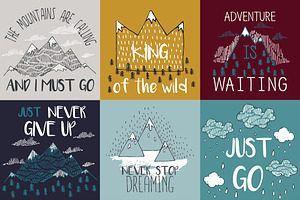Travel illustrations with quotes