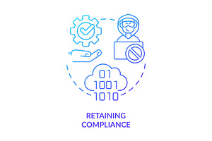 Retaining compliance blue gradient, an Icon by IMG Visuals