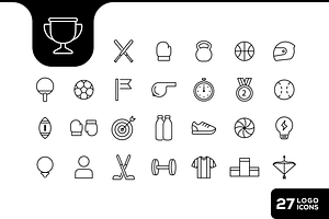 Minimalist Sports Icon Set, an Outline Icon by devastd
