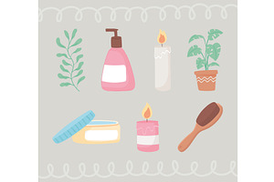 beauty routine icons, an Object Illustration by studiogstock
