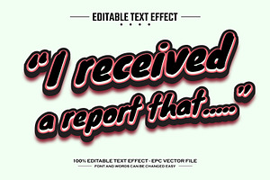 Received report editable text effect