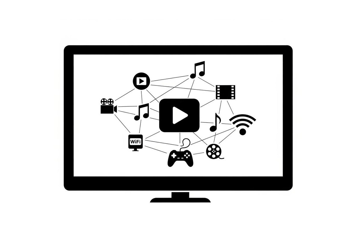 Smart TV Multimedia Hub Icons, a Graphic by hafijul (Photo 12 of 15)