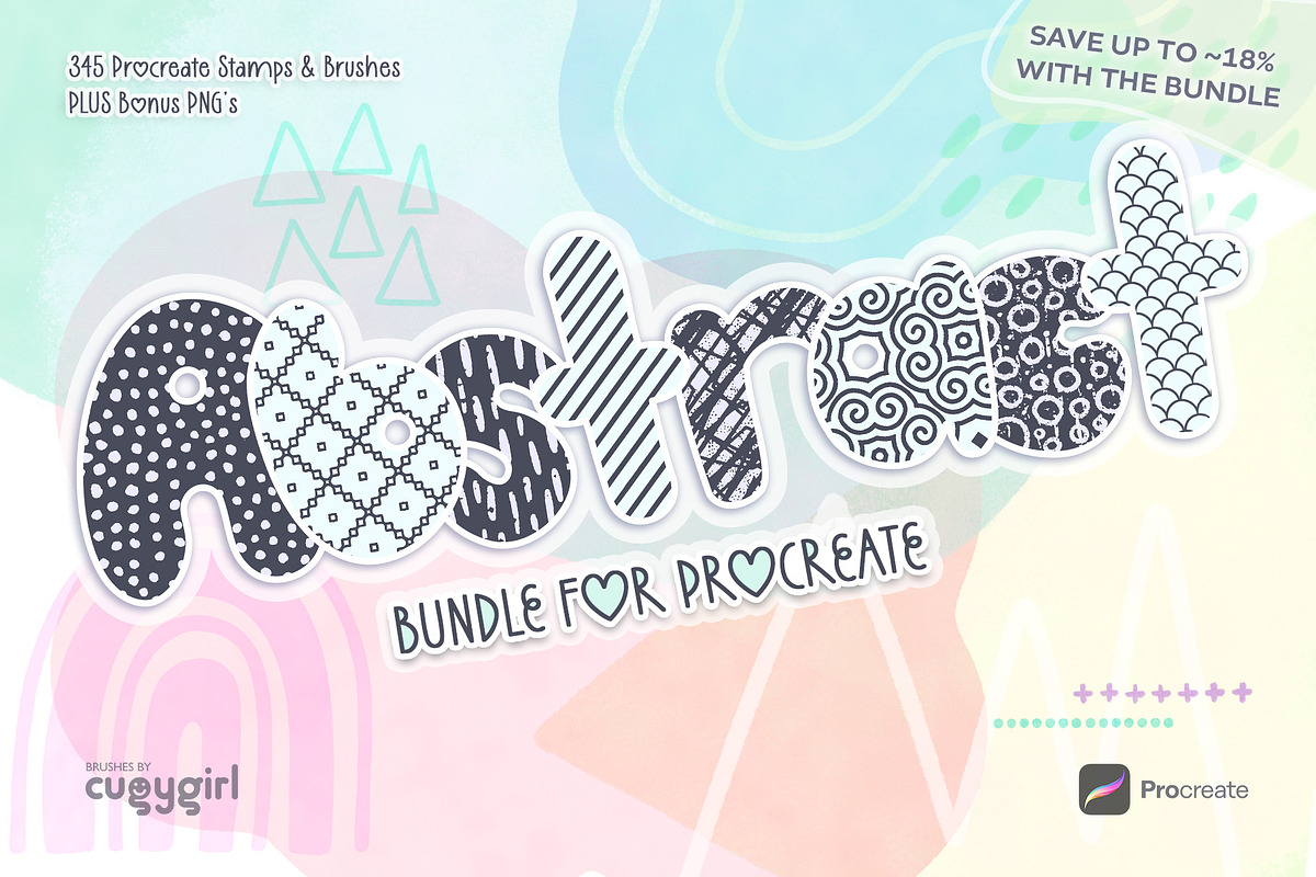 Abstract Procreate Brush Bundle, a Brush Add-On by cugypress (Photo 1 of 23)