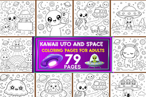 79 Printable Alien Coloring Pages, a Brochure Template by LA Design