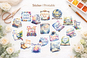 Vintage Bookish Sublimation PNG, an Illustration by Artnoy (Thumbnail 7 of 8)