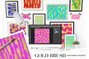 Gold Brush Pattern Studio Photoshop, a Layer Style Add-On by Creators Couture (Thumbnail 1 of 5)