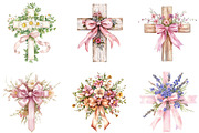 Spring Floral Cross Coquette, a Seasonal Illustration by DreamArtGraphic (Thumbnail 3 of 4)