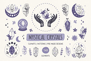 Mystical Crystals Hand Drawn Set, an Object Graphic by Alena Koval (Thumbnail 1 of 18)