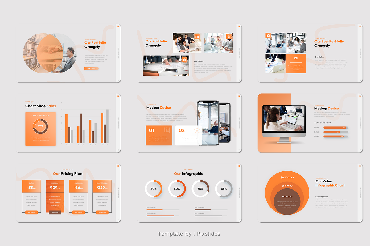Orange Pitch Deck Keynote, a Presentation Template by Pixslides (Photo 4 of 5)