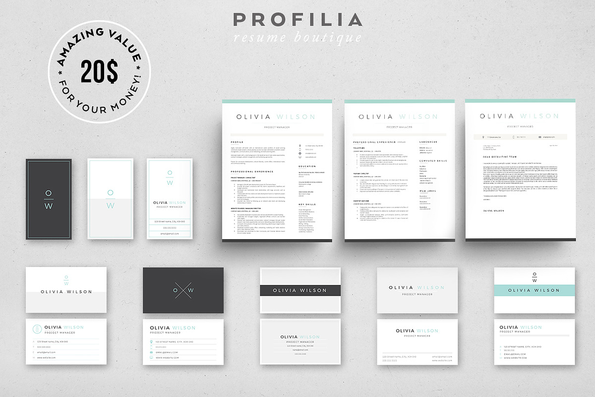 Resume Bundle-Personal branding, a Resume Template by Profilia Resume Boutique (Photo 2 of 5)