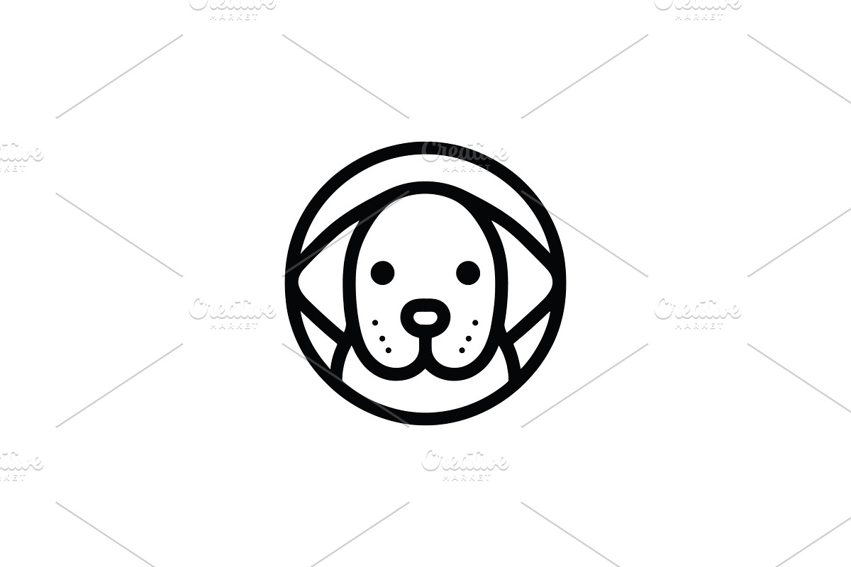 Dog face line emblem branding mark, a Branding & Logo Template by Vectorium Studio (Photo 2 of 2)