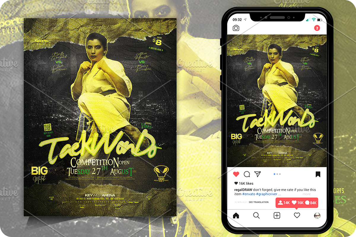 Taekwondo Sport Event Flyer, a Flyer Template by regalDRAW