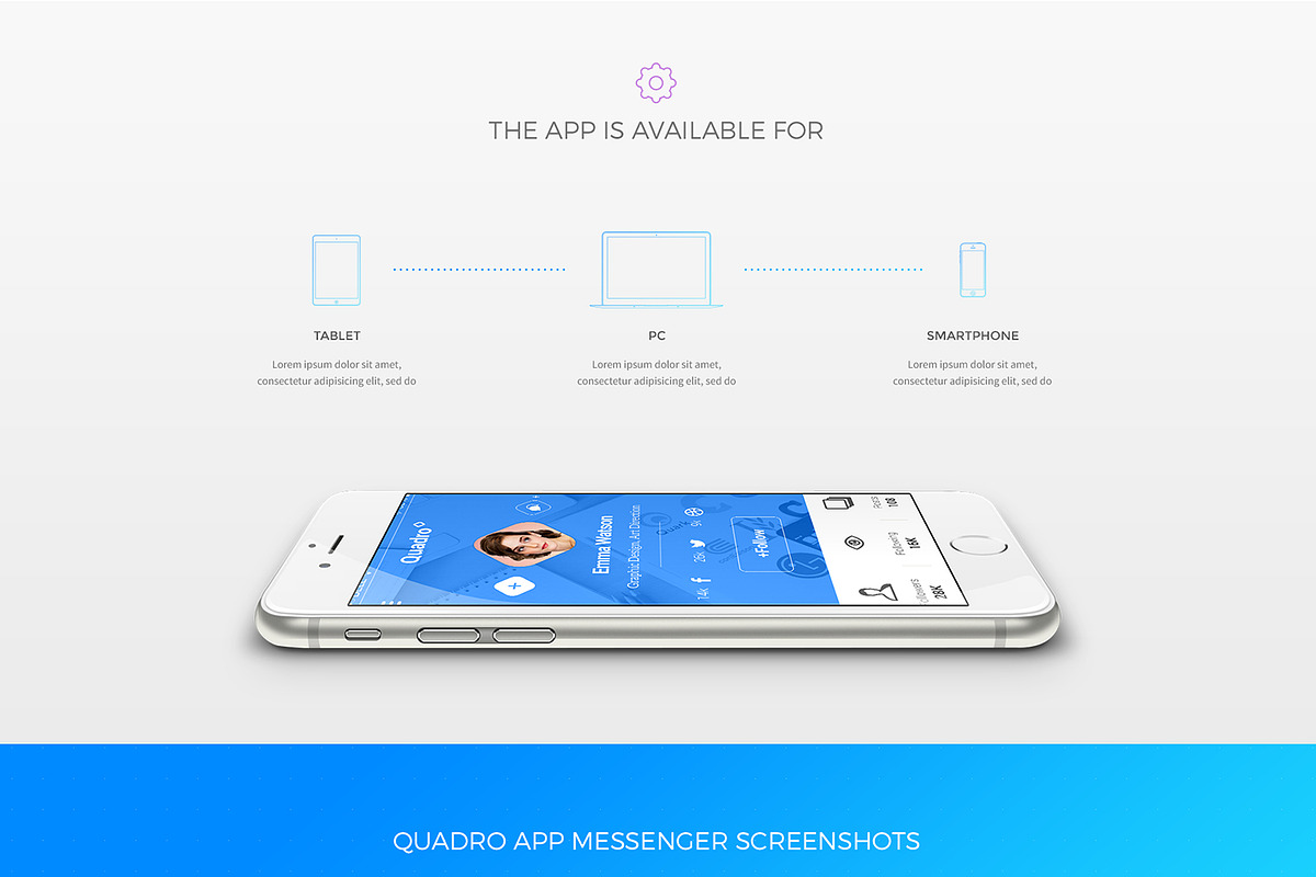 Quadro App - Mobile App PSD Template, a Landing Page Template by Spartak Vee (Photo 6 of 10)